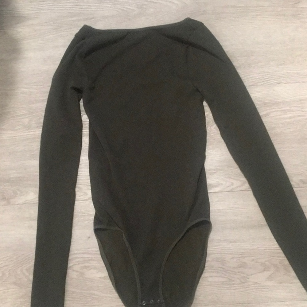 Free people olive scoop back bodysuit